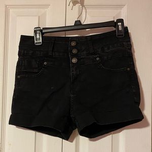 High waisted black shorts
